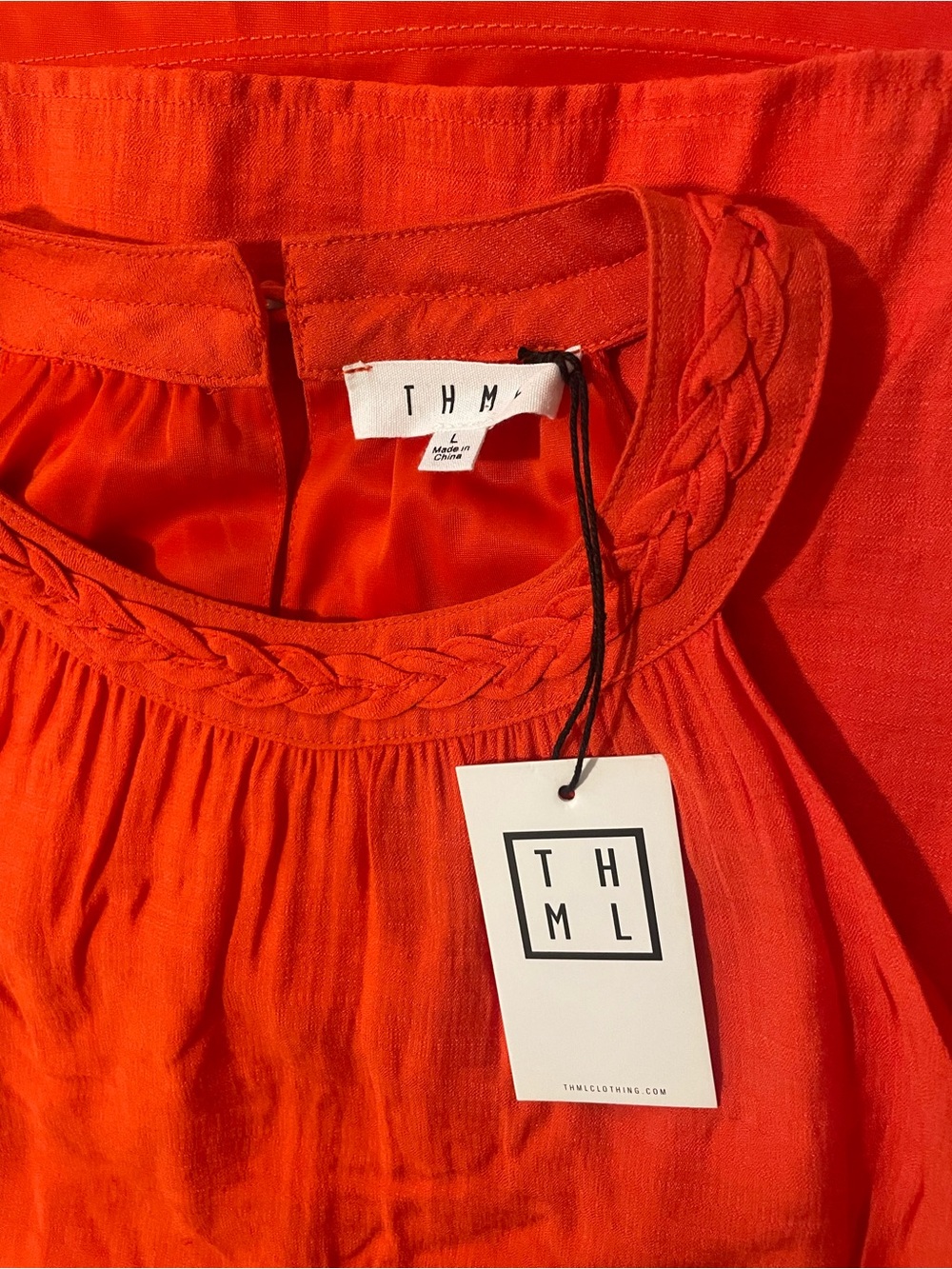 THML Halter Dress in Vibrant Orange - Picture 2 of 7